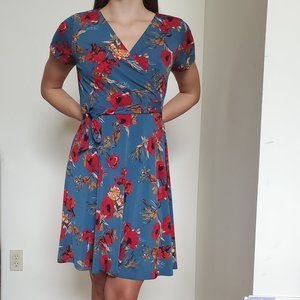 Blue and Red Floral Sundress